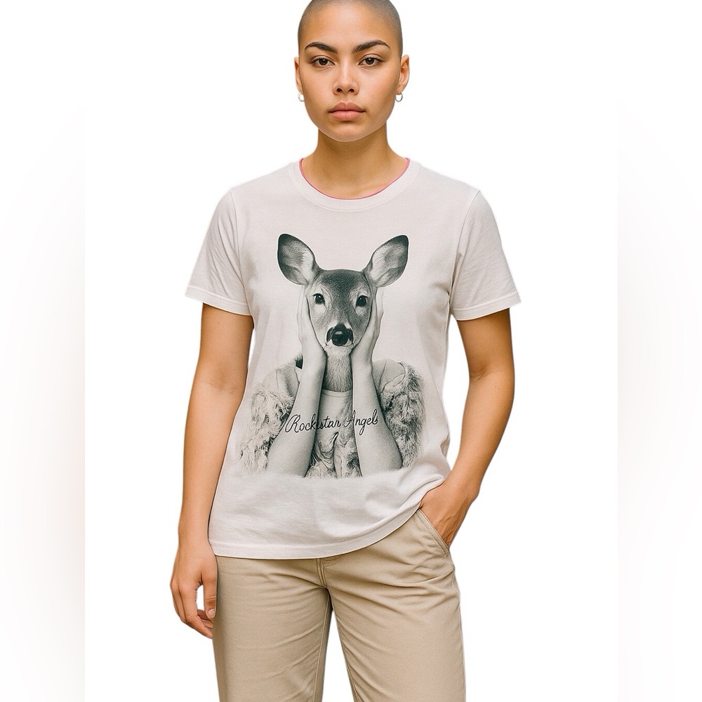 Rockstars & Angels Bambi Tee Shirt Women Color White Size  L
